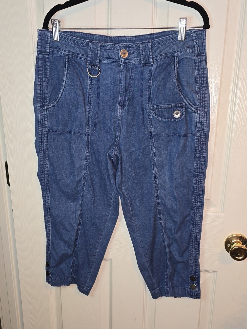 Style & Co. Blue Cropped Utility Jeans